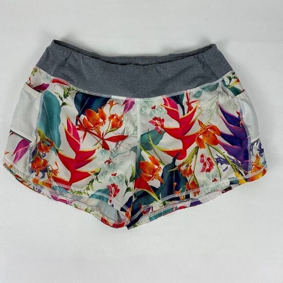 Athleta Womens Tropical Lilies Ready Set Go Shorts size Small - Picture 2 of 10